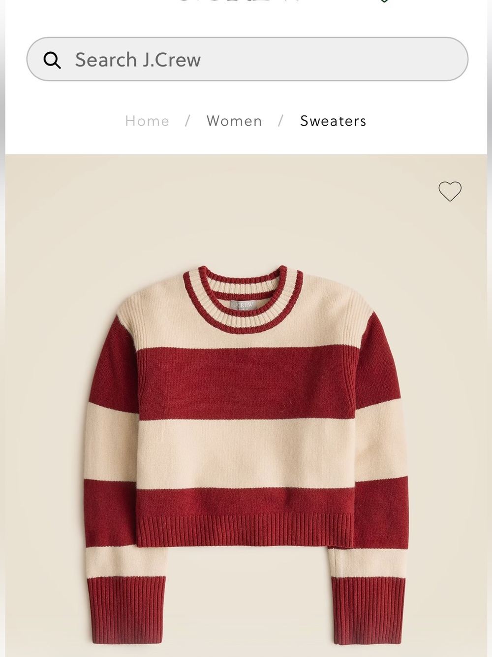 J crew cashmere crewneck sweater in rugby stripe